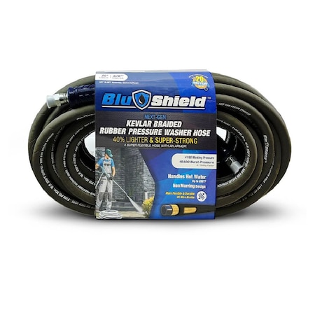 Blubird Blushield Pressure Washer Hose Kevlar Braided3/8in x 100ft PW38100